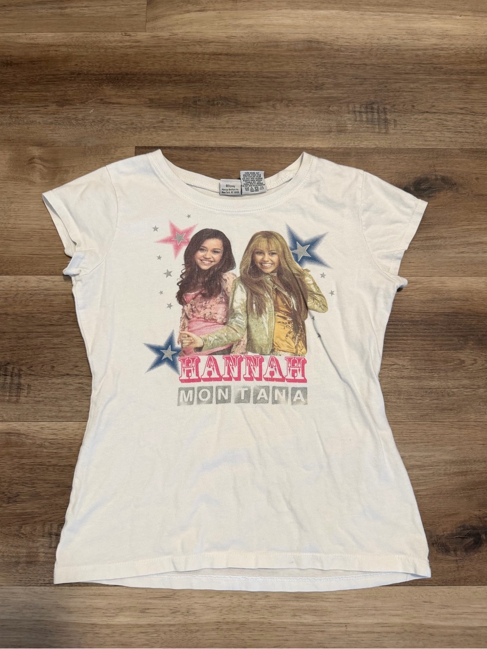 VTG Y2K Hannah Montana Original Dinsey Channel Baby Tee Shirt Youth XL Womens S